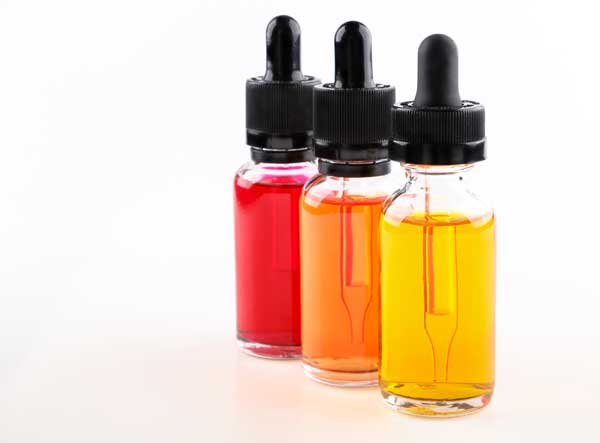 Different colour shades of oils